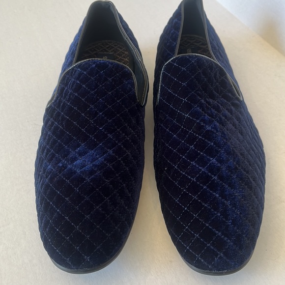 Giorgio Brutini Navy Quilted Velour SlipOns Size 15 - Picture 2 of 7